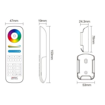 Immax NEO 07087-3 - Universell fjärrkontroll RGB+CCT MiBOXER 2xAAA Tuya