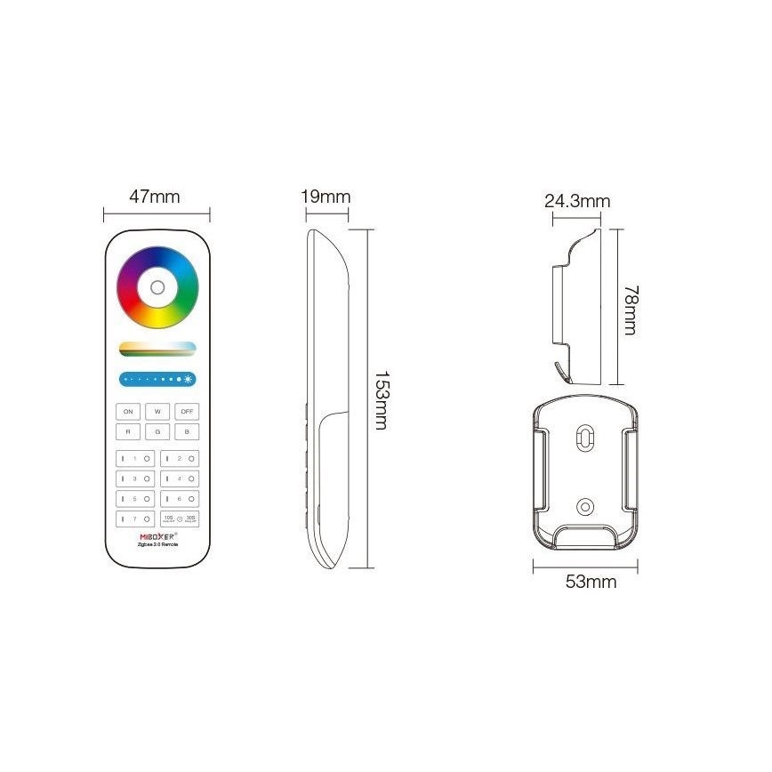 Immax NEO 07087-3 - Universell fjärrkontroll RGB+CCT MiBOXER 2xAAA Tuya