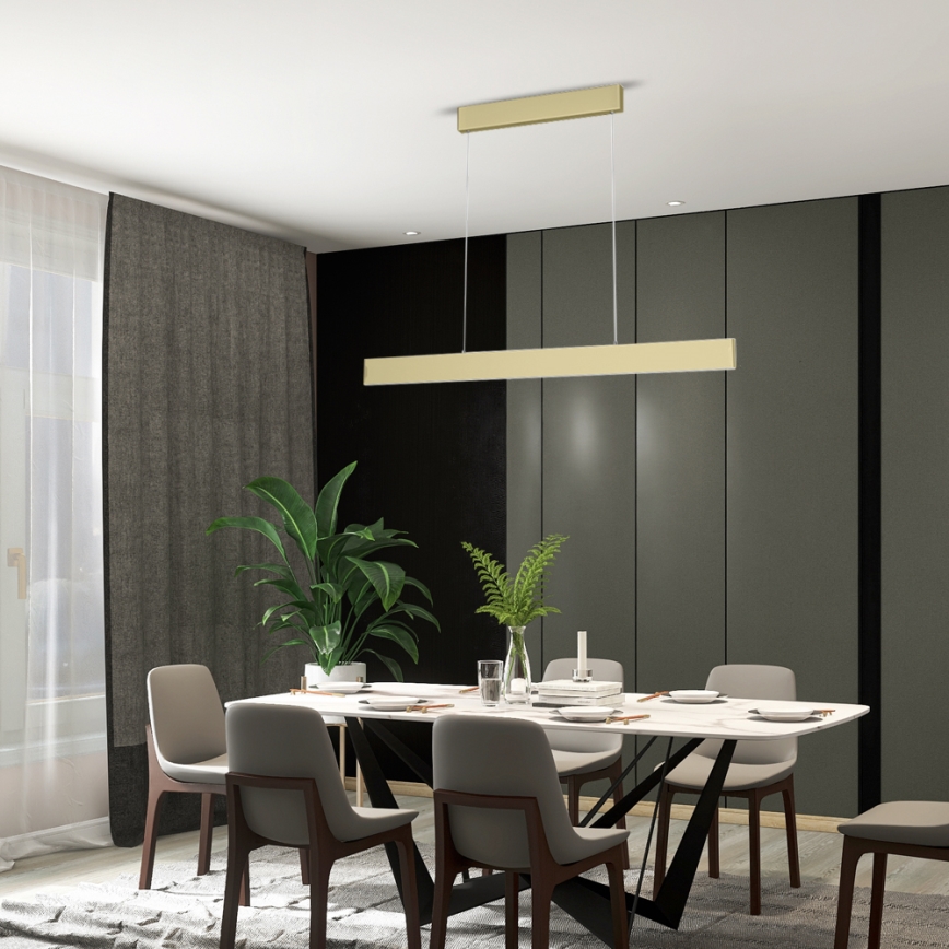 Immax Neo 07128L - LED  Ljusreglerad ljuskrona på textilsladd LISTON guld LED/18W/230V ZigBee + fjärrkontroll Tuya