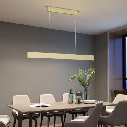 Immax Neo 07128L - LED  Ljusreglerad ljuskrona på textilsladd LISTON guld LED/18W/230V ZigBee + fjärrkontroll Tuya