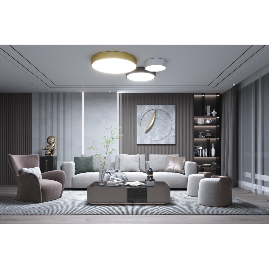 Immax NEO 07130-B60 - LED SMART Ljusreglerad taklampa DIAMANTE svart LED/43W/230V + fjärrkontroll 60cm Tuya ZigBee