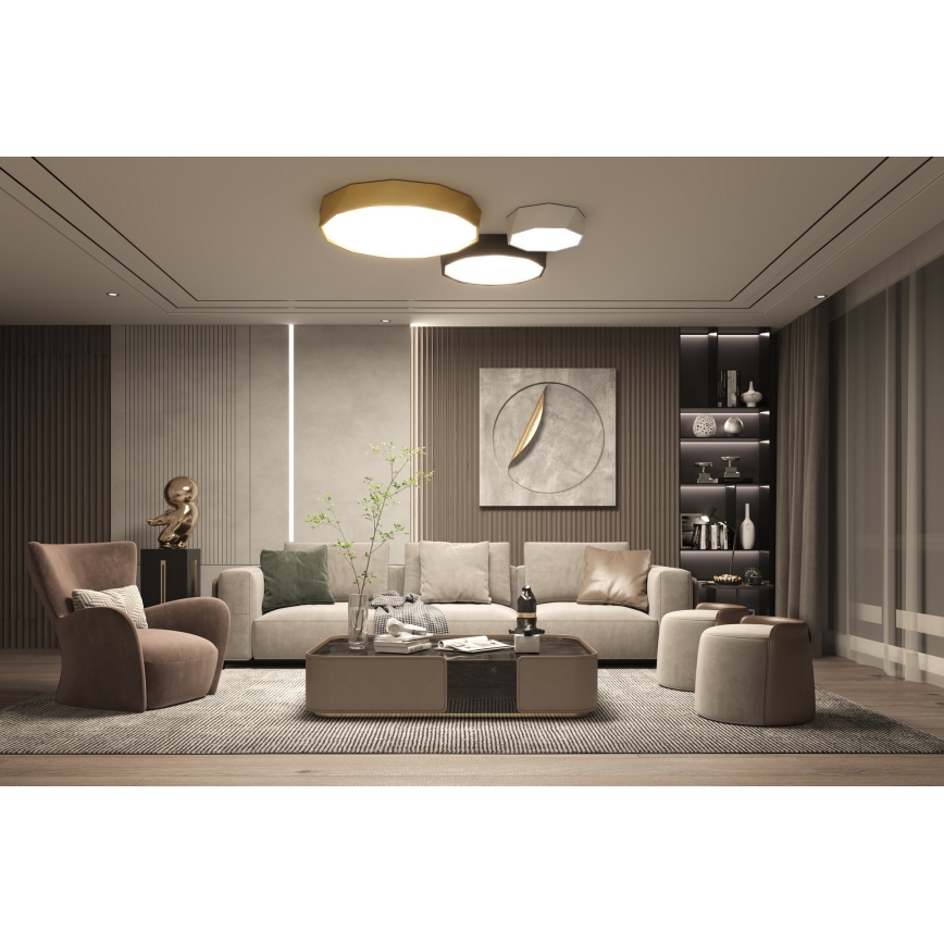 Immax NEO 07130-B60 - LED SMART Ljusreglerad taklampa DIAMANTE svart LED/43W/230V + fjärrkontroll 60cm Tuya ZigBee