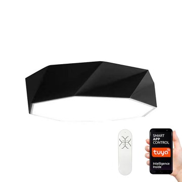 Immax NEO 07130-B60 - LED SMART Ljusreglerad taklampa DIAMANTE svart LED/43W/230V + fjärrkontroll 60cm Tuya ZigBee