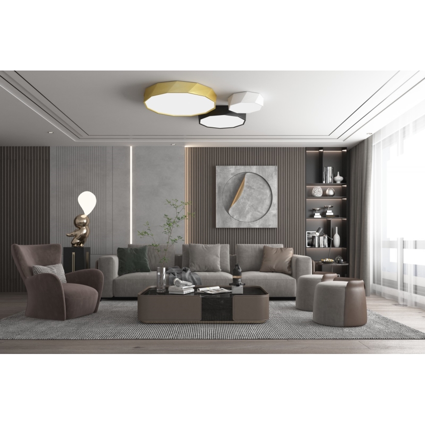 Immax NEO 07130-B80 - LED SMART Ljusreglerad taklampa svart DIAMANTE LED/60W/230V + fjärrkontroll 80cm Tuya ZigBee