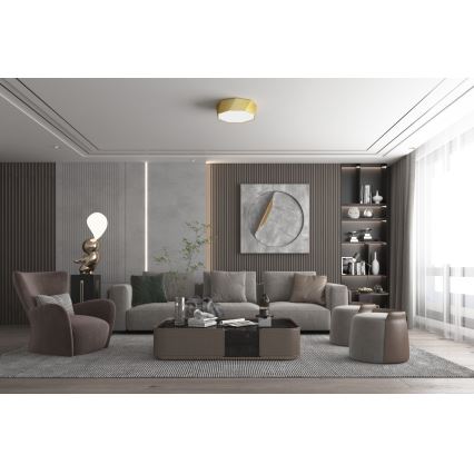 Immax NEO 07132-G40 - LED SMART Dimbar Takbelysning DIAMANTE LED/31W/230V guld 40 cm + Fjärrstyrd Tuya ZigBee