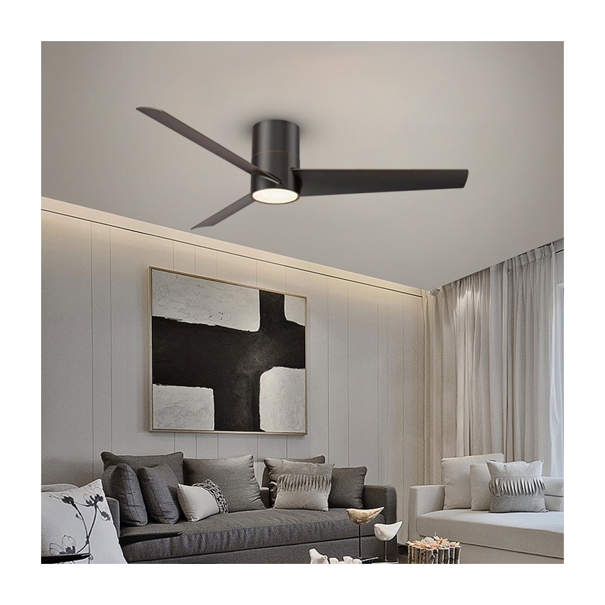 Immax NEO 07135-B - LED takfläkt FRESH LED/18W/230V Wi-Fi Tuya svart + fjärrkontroll