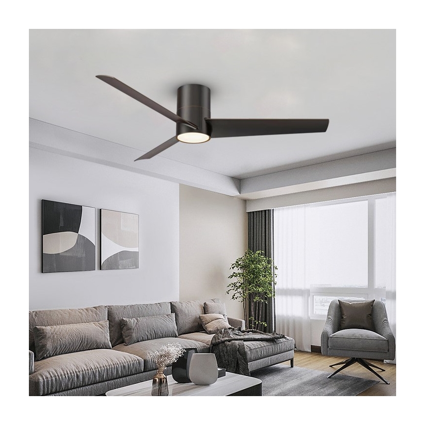 Immax NEO 07135-B - LED takfläkt FRESH LED/18W/230V Wi-Fi Tuya svart + fjärrkontroll