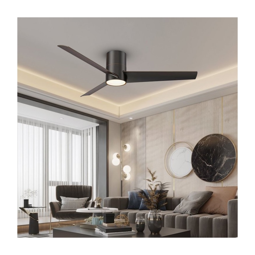 Immax NEO 07135-B - LED takfläkt FRESH LED/18W/230V Wi-Fi Tuya svart + fjärrkontroll