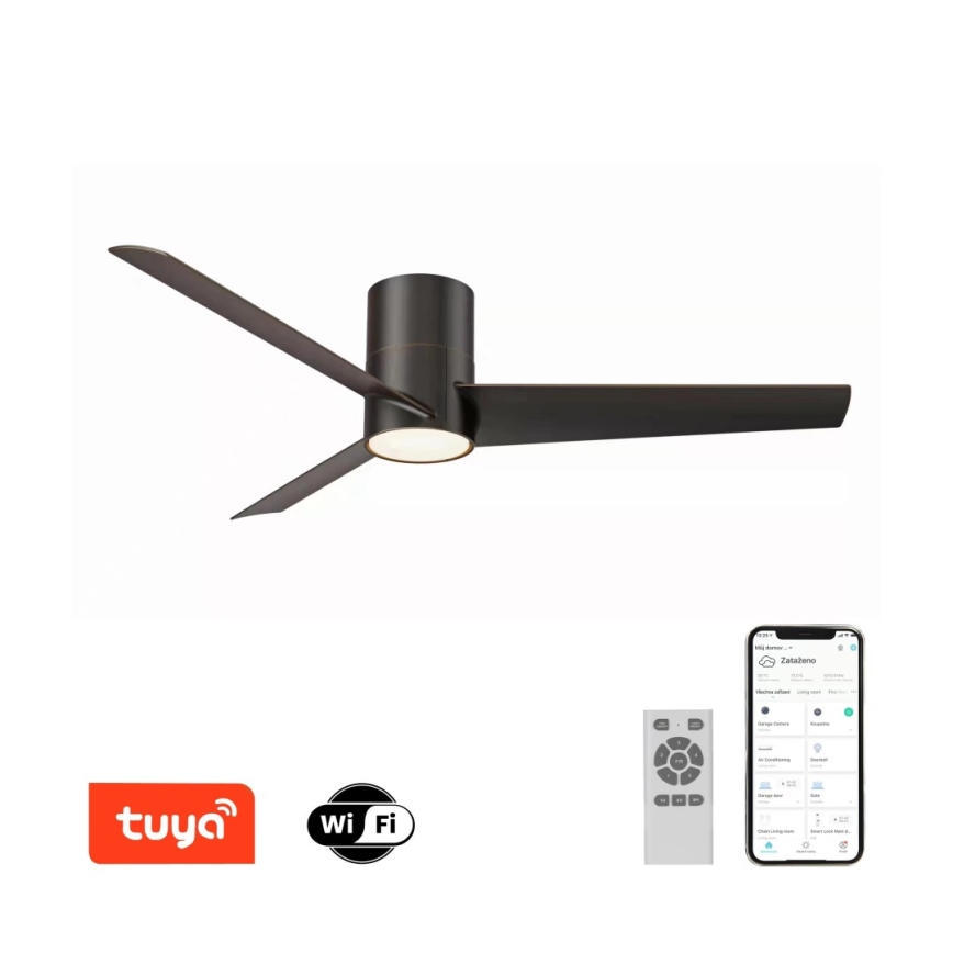 Immax NEO 07135-B - LED takfläkt FRESH LED/18W/230V Wi-Fi Tuya svart + fjärrkontroll