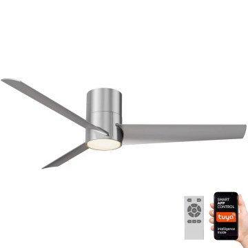 Immax NEO 07135-S - LED Dimbar takfläkt FRESH LED/18W/230V Wi-Fi Tuya matt krom + fjärrkontroll