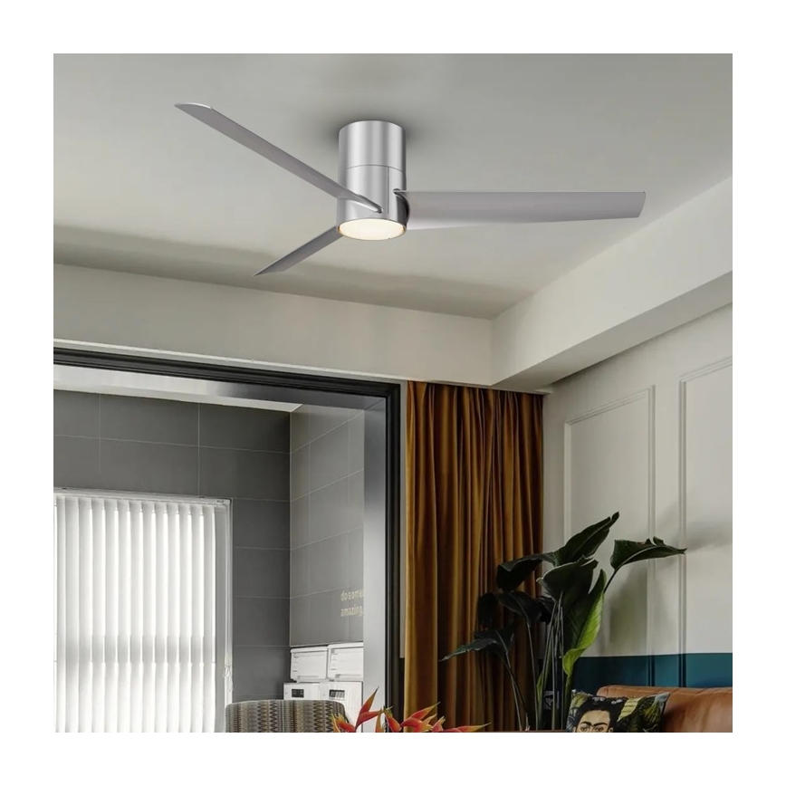 Immax NEO 07135-S - LED takfläkt FRESH LED/18W/230V Wi-Fi Tuya matt krom + fjärrkontroll