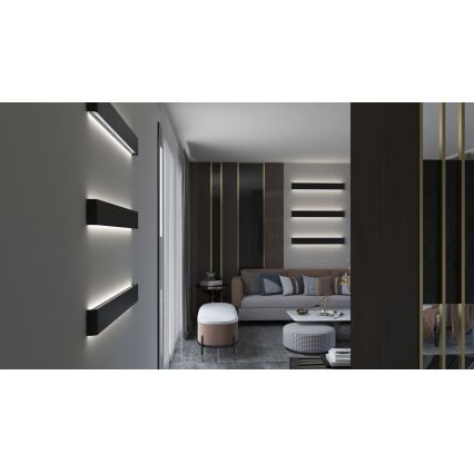 Immax NEO 07137-B - LED SMART Ljusreglerad vägglampa LINEA svart LED/40W/230V + fjärrkontroll 76 cm Tuya ZigBee