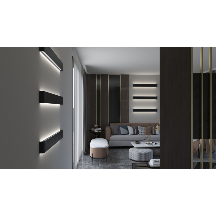 Immax NEO 07137-B - LED SMART Ljusreglerad vägglampa LINEA svart LED/40W/230V + fjärrkontroll 76 cm Tuya ZigBee