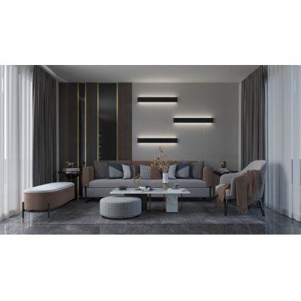 Immax NEO 07137-B - LED SMART Ljusreglerad vägglampa LINEA svart LED/40W/230V + fjärrkontroll 76 cm Tuya ZigBee