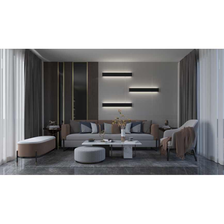 Immax NEO 07137-B - LED SMART Ljusreglerad vägglampa LINEA svart LED/40W/230V + fjärrkontroll 76 cm Tuya ZigBee
