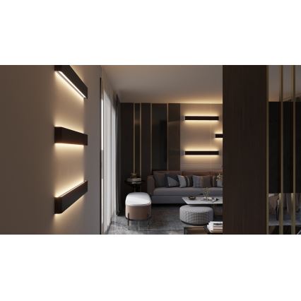Immax NEO 07137-B - LED SMART Ljusreglerad vägglampa LINEA svart LED/40W/230V + fjärrkontroll 76 cm Tuya ZigBee