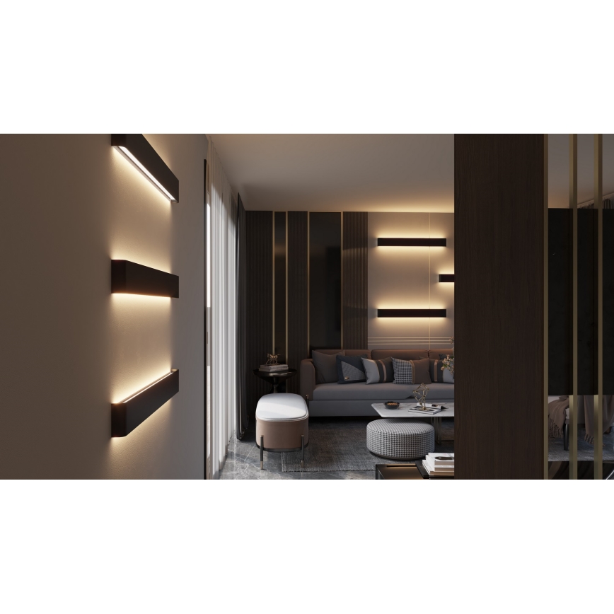 Immax NEO 07137-B - LED SMART Ljusreglerad vägglampa LINEA svart LED/40W/230V + fjärrkontroll 76 cm Tuya ZigBee