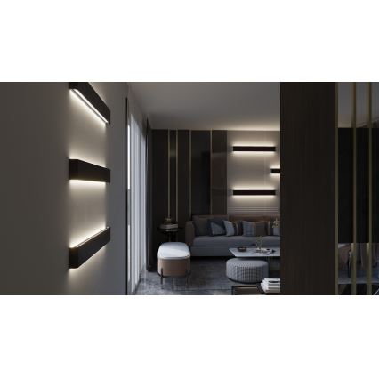 Immax NEO 07137-B - LED SMART Ljusreglerad vägglampa LINEA svart LED/40W/230V + fjärrkontroll 76 cm Tuya ZigBee