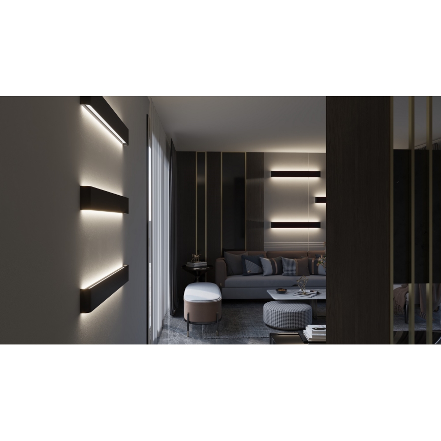 Immax NEO 07137-B - LED SMART Ljusreglerad vägglampa LINEA svart LED/40W/230V + fjärrkontroll 76 cm Tuya ZigBee