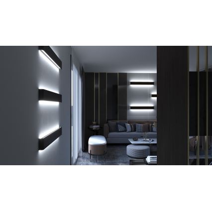 Immax NEO 07137-B - LED SMART Ljusreglerad vägglampa LINEA svart LED/40W/230V + fjärrkontroll 76 cm Tuya ZigBee