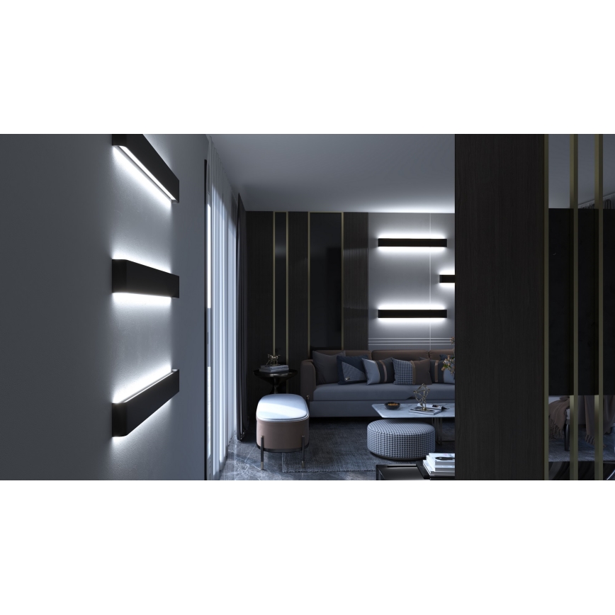 Immax NEO 07137-B - LED SMART Ljusreglerad vägglampa LINEA svart LED/40W/230V + fjärrkontroll 76 cm Tuya ZigBee