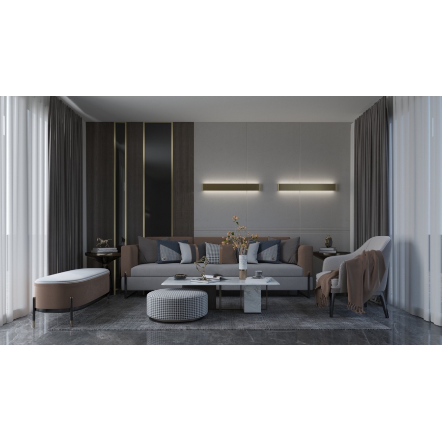 Immax NEO 07137-G - LED SMART Ljusreglerad vägglampa LINEA guld LED/40W/230V + fjärrkontroll 76 cm Tuya ZigBee