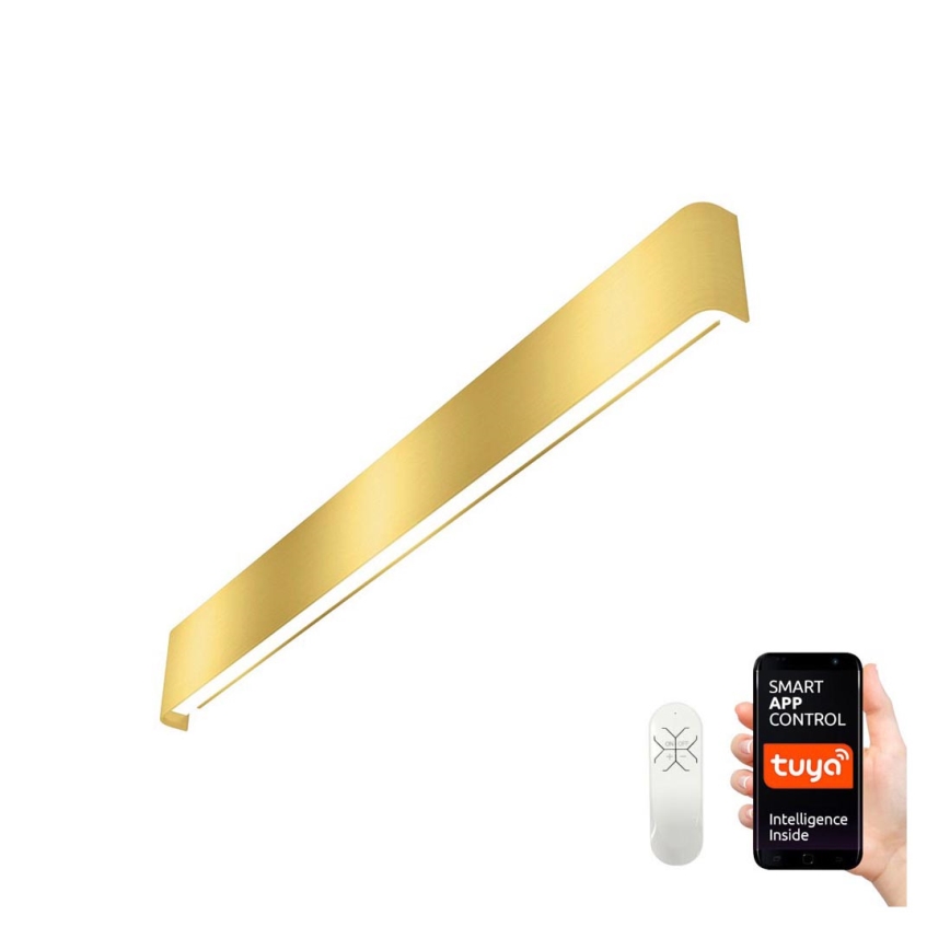 Immax NEO 07137-G - LED SMART Ljusreglerad vägglampa LINEA guld LED/40W/230V + fjärrkontroll 76 cm Tuya ZigBee