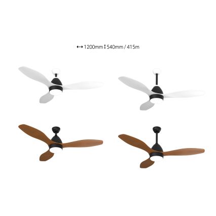 Immax NEO 07141-B - LED Takfläkt NEO LITE FRESCO LED/18W/230V Tuya Wi-Fi svart/brun + fjärrkontroll