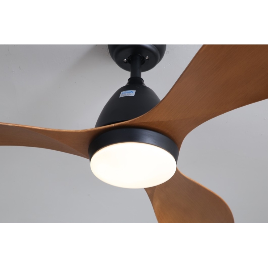 Immax NEO 07141-B - LED Takfläkt NEO LITE FRESCO LED/18W/230V Tuya Wi-Fi svart/brun + fjärrkontroll