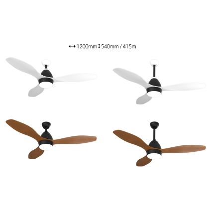 Immax NEO 07141-B - LED Takfläkt NEO LITE FRESCO LED/18W/230V Tuya Wi-Fi svart/brun + fjärrkontroll