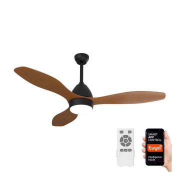 Immax NEO 07141-B - LED takfläkt NEO LITE FRESCO LED/18W/230V Tuya Wi-Fi svart/brown+ fjärrkontroll
