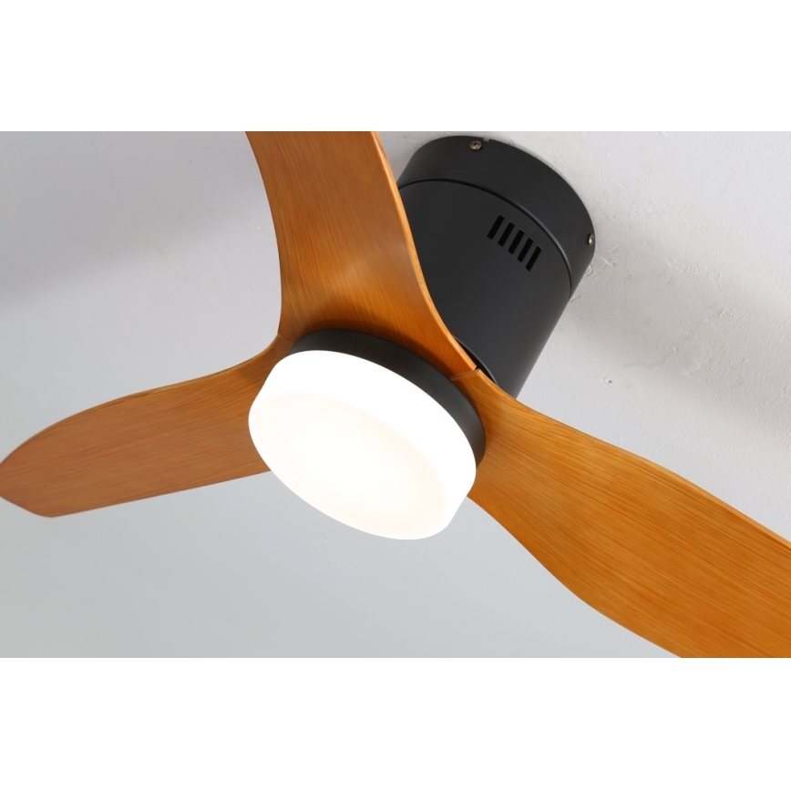 Immax NEO 07142-B - LED Takfläkt  NEO LITE VENTO LED/18W/230V Tuya Wi-Fi svart /trä  + fjärrkontroll
