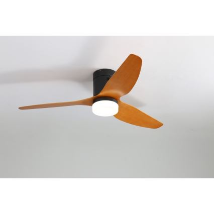Immax NEO 07142-B - LED Takfläkt  NEO LITE VENTO LED/18W/230V Tuya Wi-Fi svart /trä  + fjärrkontroll