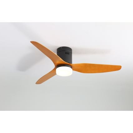 Immax NEO 07142-B - LED Takfläkt  NEO LITE VENTO LED/18W/230V Tuya Wi-Fi svart /trä  + fjärrkontroll