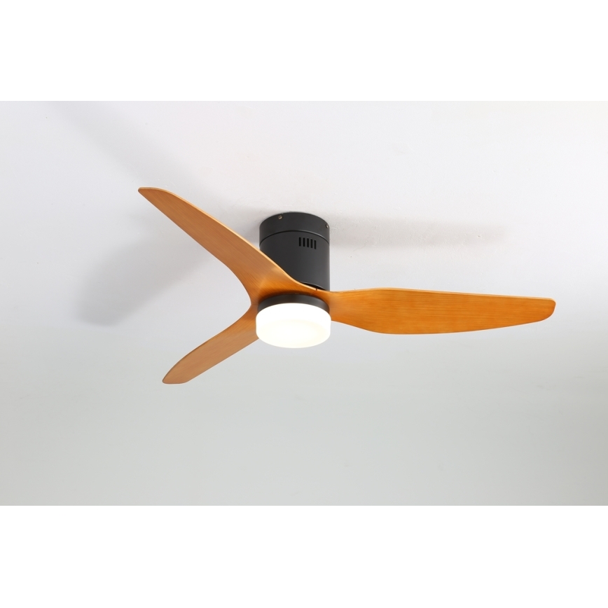 Immax NEO 07142-B - LED Takfläkt  NEO LITE VENTO LED/18W/230V Tuya Wi-Fi svart /trä  + fjärrkontroll