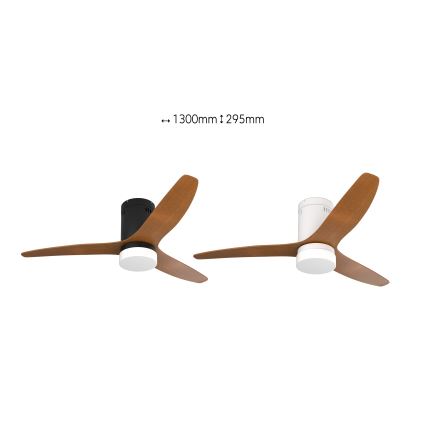 Immax NEO 07142-B - LED Takfläkt  NEO LITE VENTO LED/18W/230V Tuya Wi-Fi svart /trä  + fjärrkontroll