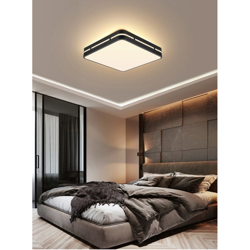 Immax NEO 07154-B42 - LED Dimbar taklampa NEO LITE PERFECTO LED/48W/230V Wi-Fi Tuya svart+ fjärrkontroll
