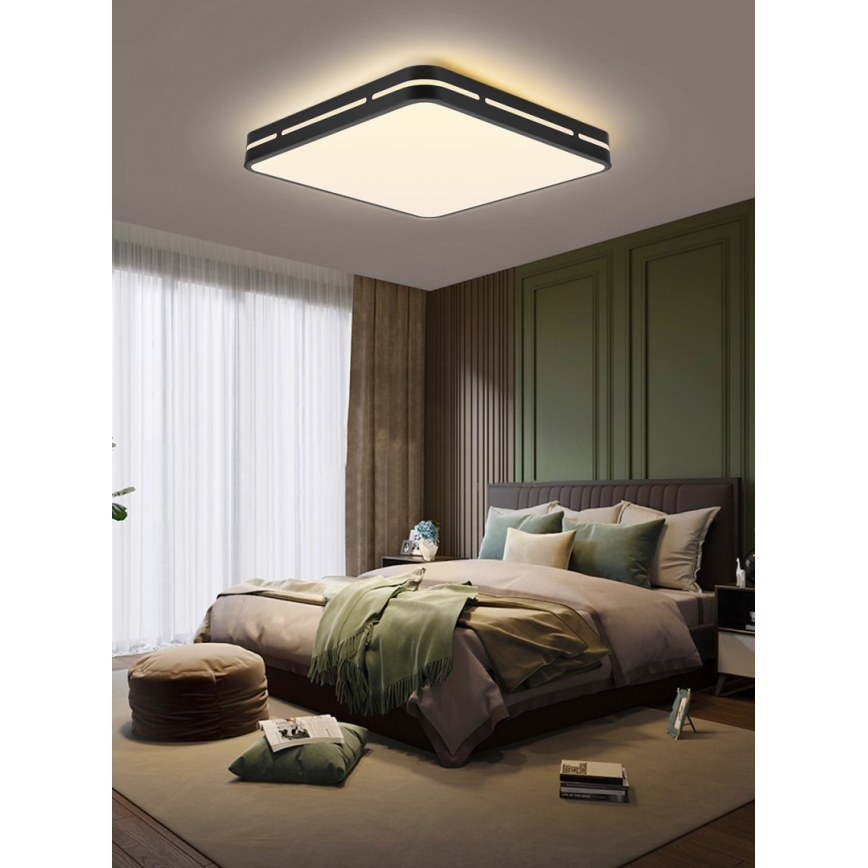 Immax NEO 07154-B42 - LED Dimbar taklampa NEO LITE PERFECTO LED/48W/230V Wi-Fi Tuya svart+ fjärrkontroll