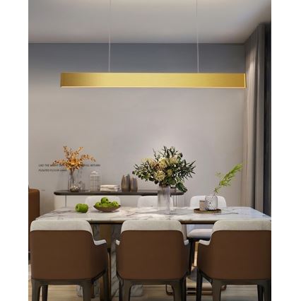 Immax NEO 07157-G120X - LED RGB+CCTW Ljusreglerad ljuskrona på textilsladd MILANO LED/40W/230V Tuya guld