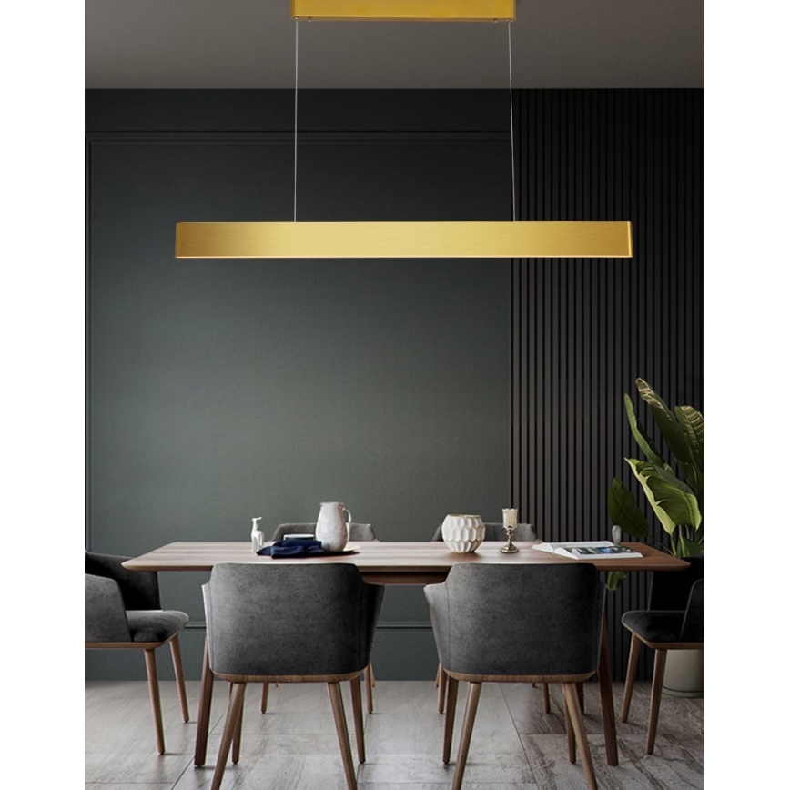 Immax NEO 07157-G120X - LED RGB+CCTW Ljusreglerad ljuskrona på textilsladd MILANO LED/40W/230V Tuya guld