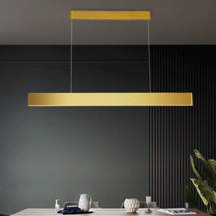 Immax NEO 07157-G120X - LED RGB+CCTW Ljusreglerad ljuskrona på textilsladd MILANO LED/40W/230V Tuya guld