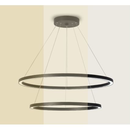 Immax NEO 07158-B80-60 - LED ljusreglerad ljuskrona på snöre FINO LED/93W/230V Tuya svart + fjärrkontroll