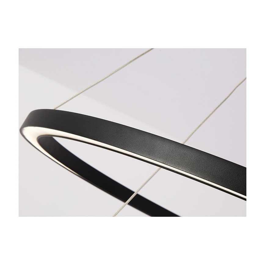 Immax NEO 07158-B80-60 - LED ljusreglerad ljuskrona på snöre FINO LED/93W/230V Tuya svart + fjärrkontroll