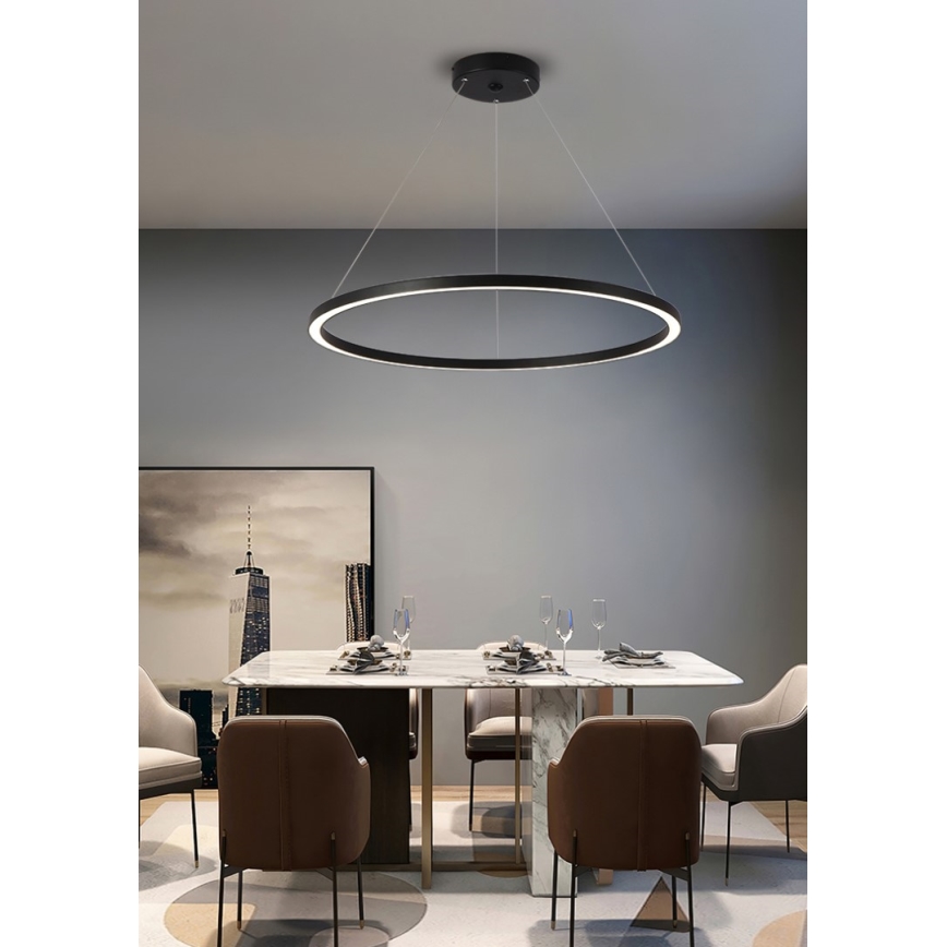 Immax NEO 07158-B80 - LED ljusreglerad ljuskrona på snöre FINO LED/60W/230V Tuya svart + fjärrkontroll