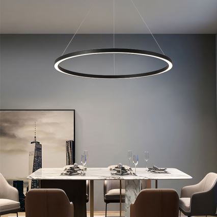 Immax NEO 07158-B80 - LED ljusreglerad ljuskrona på snöre FINO LED/60W/230V Tuya svart + fjärrkontroll