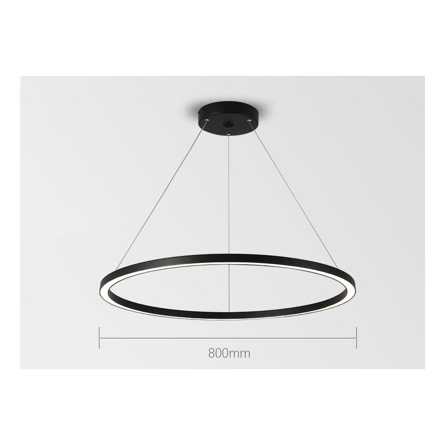 Immax NEO 07158-B80 - LED ljusreglerad ljuskrona på snöre FINO LED/60W/230V Tuya svart + fjärrkontroll