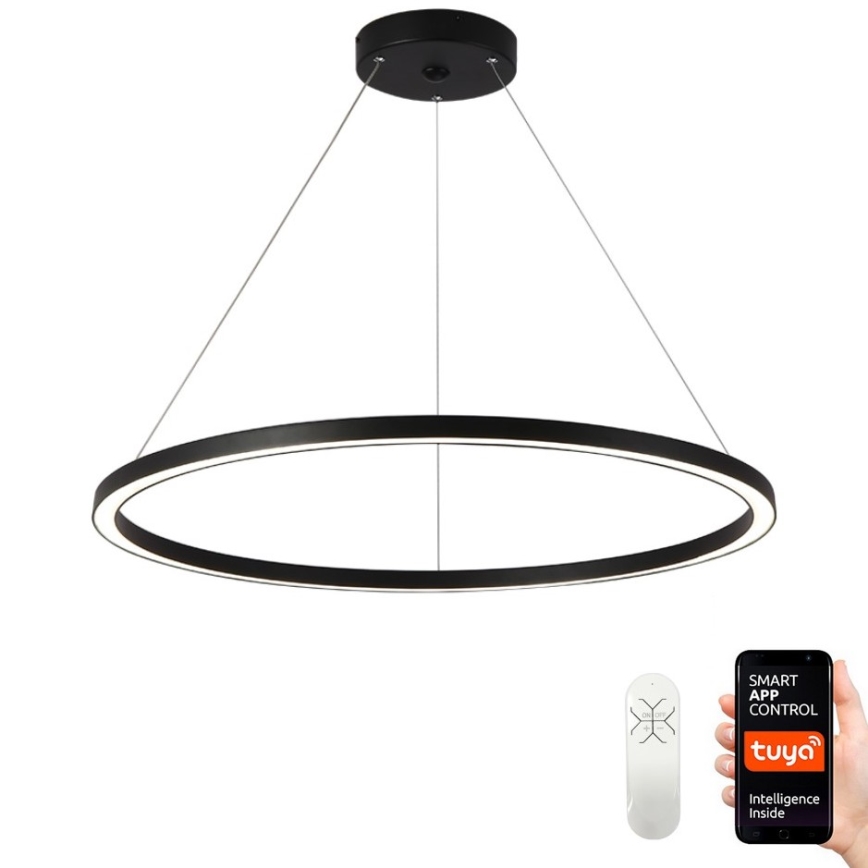 Immax NEO 07158-B80 - LED ljusreglerad ljuskrona på snöre FINO LED/60W/230V Tuya svart + fjärrkontroll