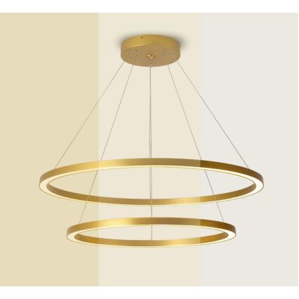 Immax NEO 07159-G80-60 - LED dimbar taklampa FINO LED/93W/230V Tuya guld + fjärrkontroll