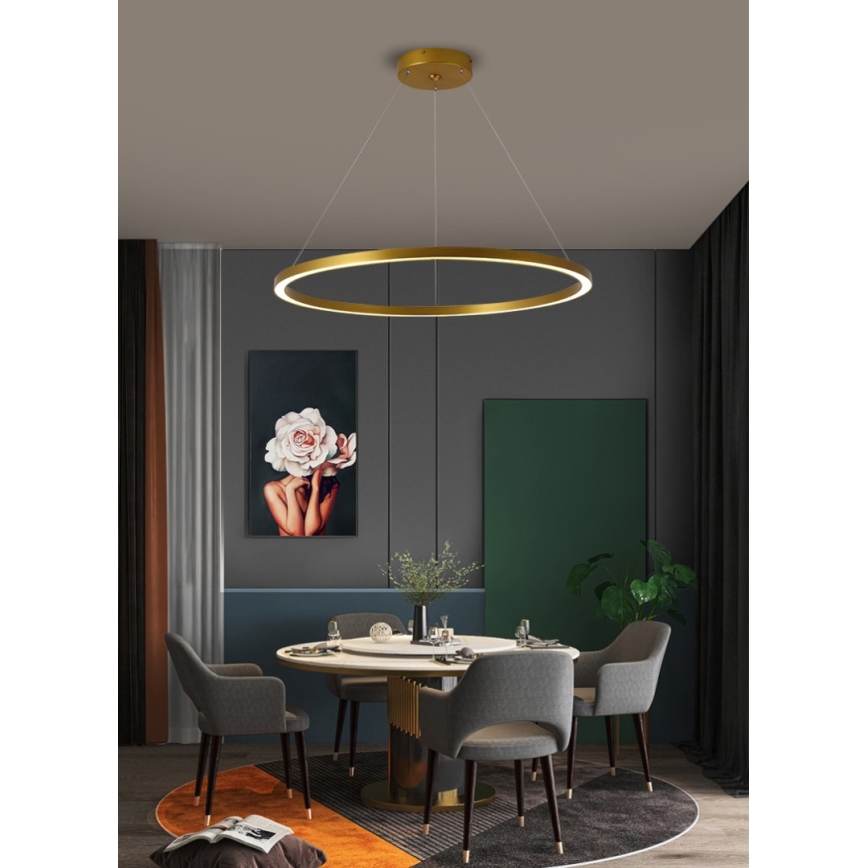 Immax NEO 07159-G80 - LED ljusreglerad ljuskrona på snöre FINO LED/60W/230V Tuya gyllene + fjärrkontroll