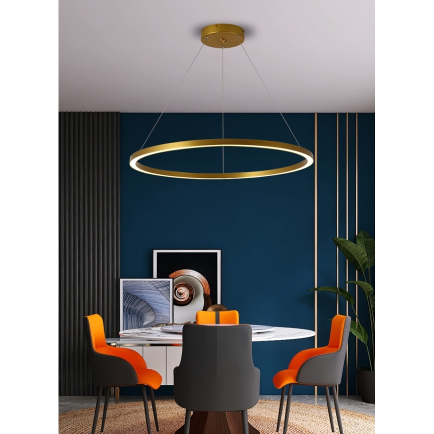 Immax NEO 07159-G80 - LED ljusreglerad ljuskrona på snöre FINO LED/60W/230V Tuya gyllene + fjärrkontroll